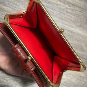 VTG Baronet 090 Fifth Ave Bifold Leather Wallet Kisslock Coin Purse